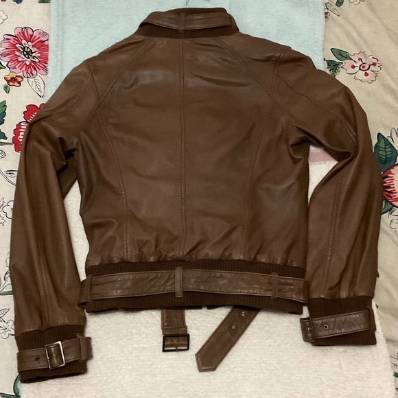 Danier Brown Leather Jacket Size M - Picture 9 of 15